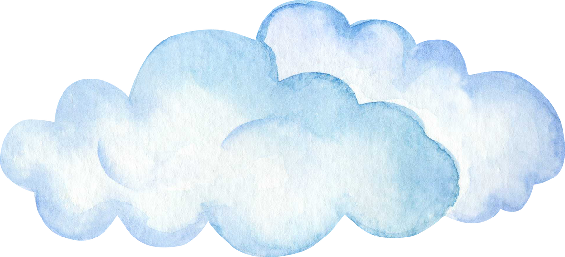 Cloud Blue Watercolor Illustration